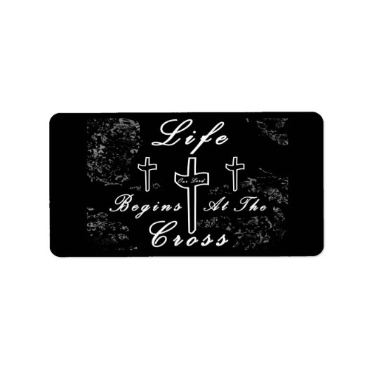 Het leven begint bij het kruis etiket (Voorkant)