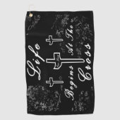 Het leven begint bij het kruis golfhanddoek (Voorkant)