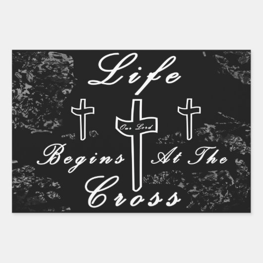 Het leven begint bij het kruis inpakpapier vel (Voorkant 2)