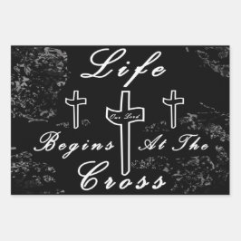 Het leven begint bij het kruis inpakpapier vel