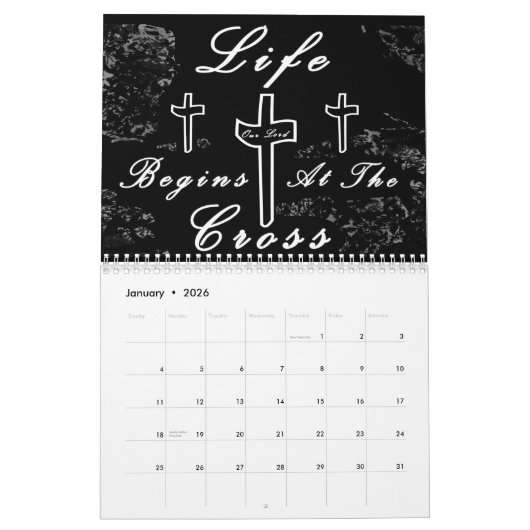 Het leven begint bij het kruis kalender (Jan 2026)