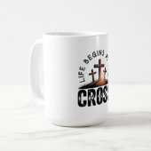 Het leven begint bij het Kruis Koffiemok (Voorkant links)