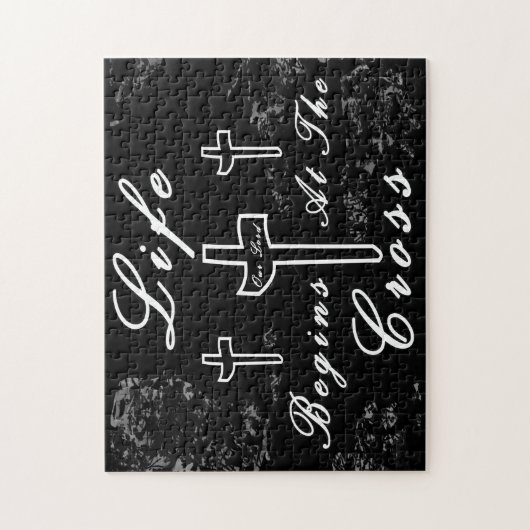 Het leven begint bij het kruis legpuzzel (Verticaal)