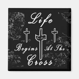 Het leven begint bij het kruis magneet