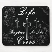 Het leven begint bij het kruis muismat (Voorkant)