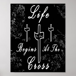 Het leven begint bij het kruis poster