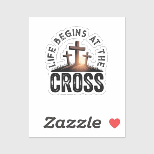 Het leven begint bij het Kruis Sticker (Vel)