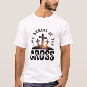 Het leven begint bij het Kruis T-shirt