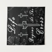 Het leven begint bij het kruis wandkleed (Voorkant)