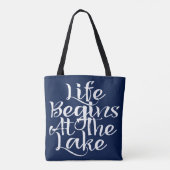 Het leven begint bij het meer tote bag (Achterkant)
