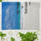 Het leven begint bij Pensioen - de Koude Drink op  Theedoek (Gevouwen)