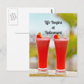 Het leven begint bij Pensioen - Frosty Tropische D Briefkaart (Voorkant / Achterkant)