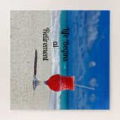 Het leven begint bij Pensioen-Koude Drink op Beach Legpuzzel (Horizontaal)