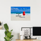Het leven begint bij Pensioen, koude drink op het  Poster (Thuiskantoor)