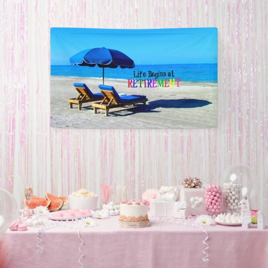 Het leven begint bij Pensioen, populair ontwerp, Spandoek (Feest)