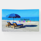 Het leven begint bij Pensioen, populair ontwerp, Spandoek (Horizontaal)