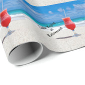 Het leven begint bij Pensioen-vorst drink op stran Cadeaupapier (Rol Hoek)