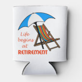 Het leven begint bij pensionering blikjeskoeler (Voorkant)