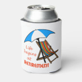 Het leven begint bij pensionering blikjeskoeler (Blikje Achterkant)