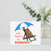 Het leven begint bij pensionering briefkaart (Staand voorkant)