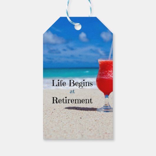 Het leven begint bij pensionering, cadeaulabel (Achterkant)