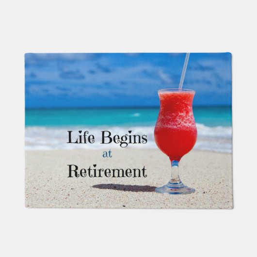 Het leven begint bij pensionering, deurmat (Voorkant)