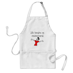 Het leven begint bij pensionering! Fun Gifts Standaard Schort