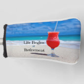 Het leven begint bij pensionering golfheadcover (Voorkant)