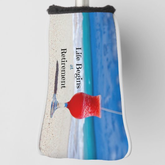 Het leven begint bij pensionering golfheadcover (Draai 90)