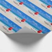 Het leven begint bij pensionering, ijskoude drank cadeaupapier (Hoek)