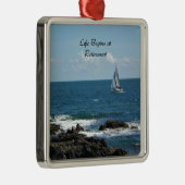 Het leven begint bij pensionering, metalen ornament (Rechts)