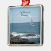 Het leven begint bij pensionering, metalen ornament (Links)