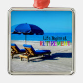 Het leven begint bij pensionering metalen ornament (Voorkant)