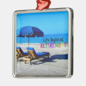 Het leven begint bij pensionering metalen ornament (Links)