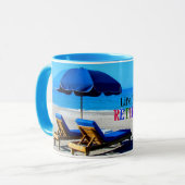 Het leven begint bij pensionering mok (Voorkant links)