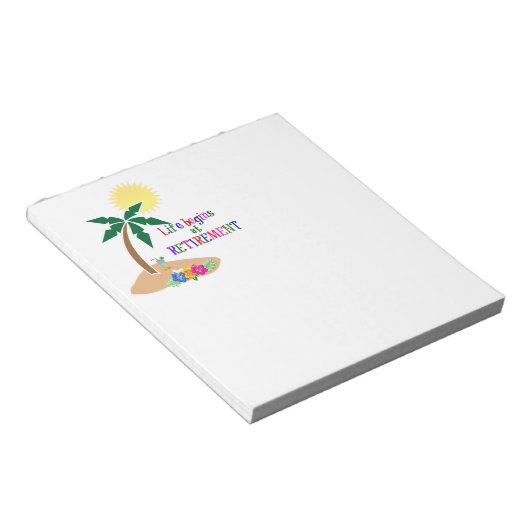 Het leven begint bij pensionering notitieblok (Schuin)