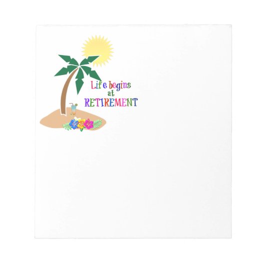 Het leven begint bij pensionering notitieblok (Voorkant)