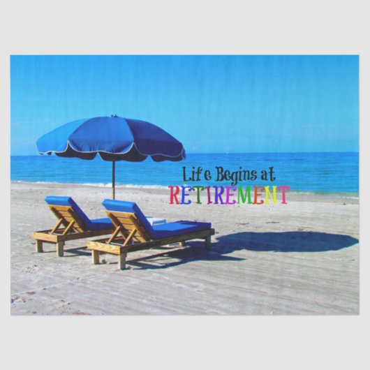 Het leven begint bij pensionering, populair ontwer tissuepapier (Voorkant)