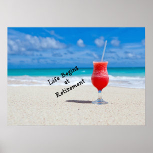 Het leven begint bij pensionering poster