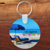 Het leven begint bij pensionering sleutelhanger (Achterkant)