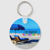 Het leven begint bij pensionering sleutelhanger (Achterkant)