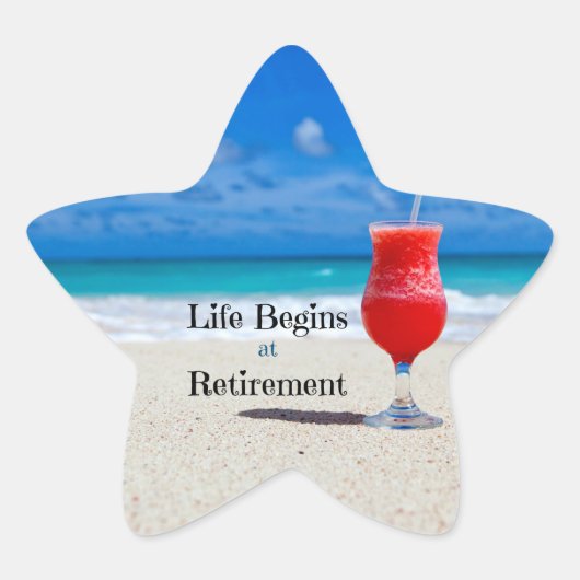 Het leven begint bij pensionering, ster sticker (Voorkant)