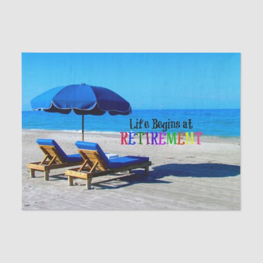 Het leven begint bij pensionering tissuepapier (Voorkant)