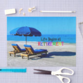 Het leven begint bij pensionering tissuepapier (Craft)