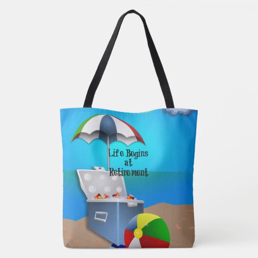 Het leven begint bij pensionering tote bag (Achterkant)