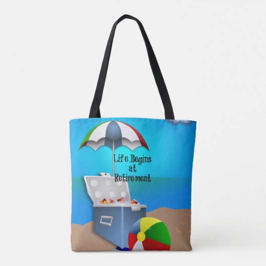Het leven begint bij pensionering tote bag (Achterkant)