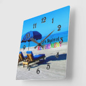 Het leven begint bij pensionering vierkante klok (Hoek)