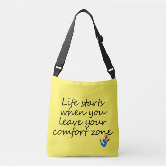 Het leven begint ... crossbody tas (Voorkant)