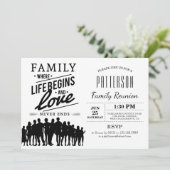 Het leven begint en liefde eindigt nooit | Gezinsh Kaart (Staand voorkant)