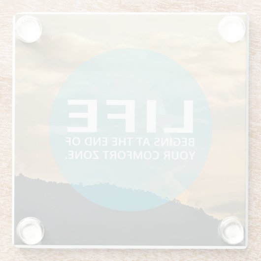 Het leven begint glazen onderzetter (Achterkant)